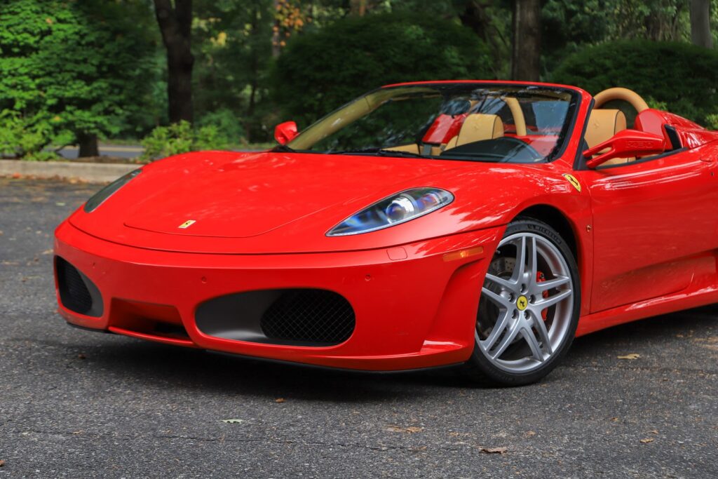 Ferrari F430 Spider in Rosso Corsa, front three-quarter view